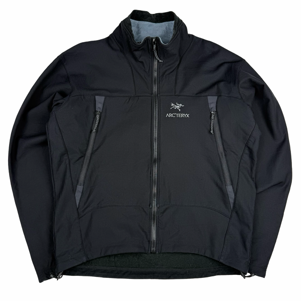 Arcteryx Black Polartec Nylon Shell Fleece Lined Zipped Jacket - Large