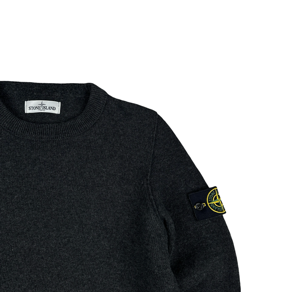 Stone Island Dark Grey Thick Knitted Pullover Jumper - Large
