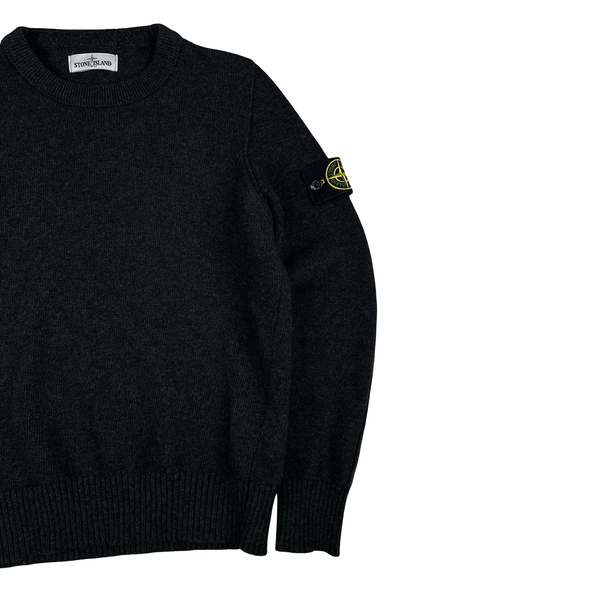 Stone Island Dark Grey Thick Knitted Pullover Jumper - Large