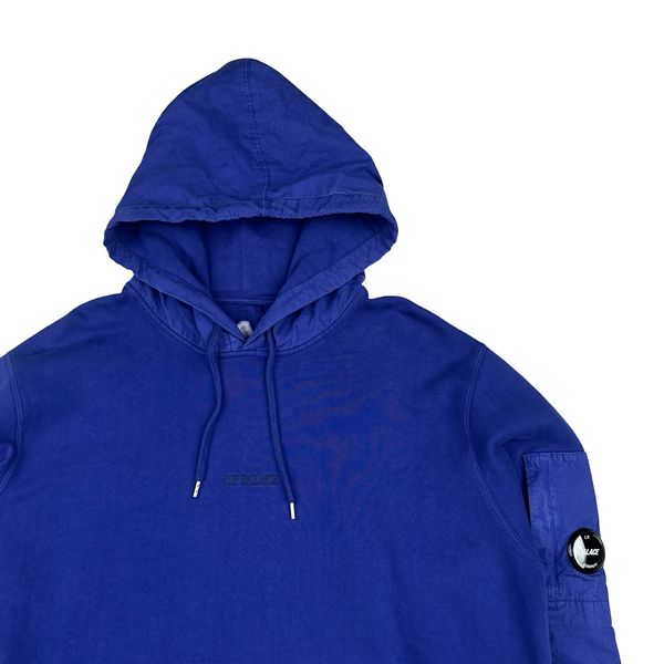 CP Company x Palace Blue Spellout Lens Viewer Hoodie - XXL