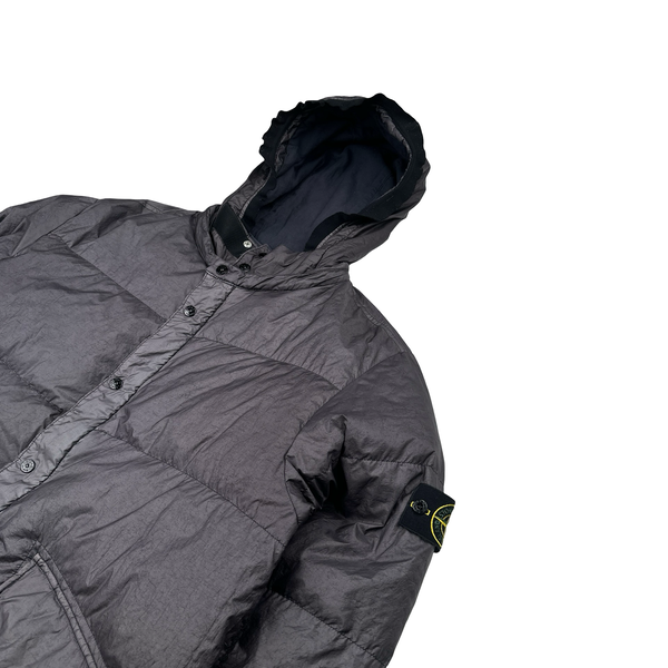Stone Island 2003 Vintage Down Filled Grey Nylon Jacket - XL