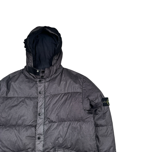 Stone Island 2003 Vintage Down Filled Grey Nylon Jacket - XL