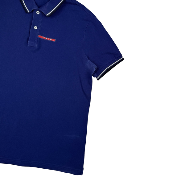 Prada Blue Cotton Polo Shirt -Large
