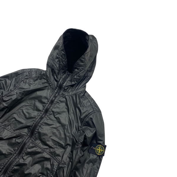 Stone Island 2018 Black Lamy Flock Hooded Jacket - Large