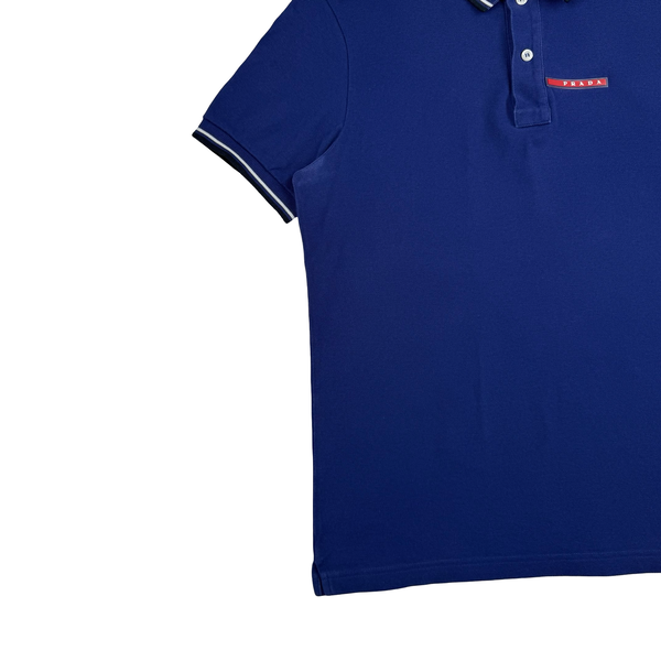 Prada Blue Cotton Polo Shirt -Large