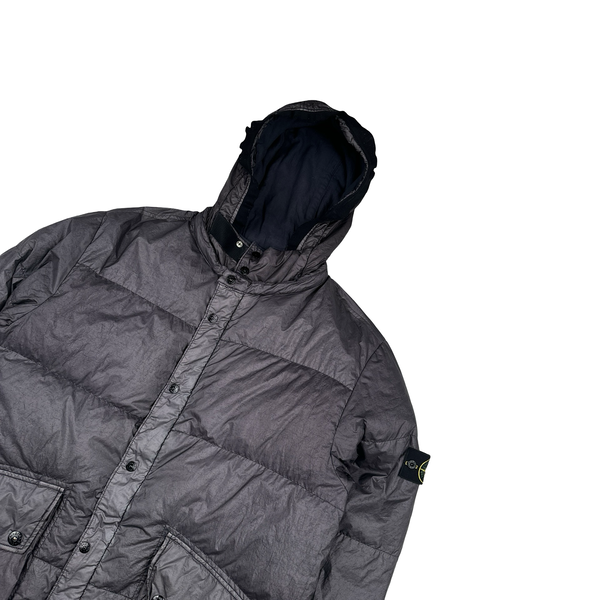 Stone Island 2003 Vintage Down Filled Grey Nylon Jacket - XL