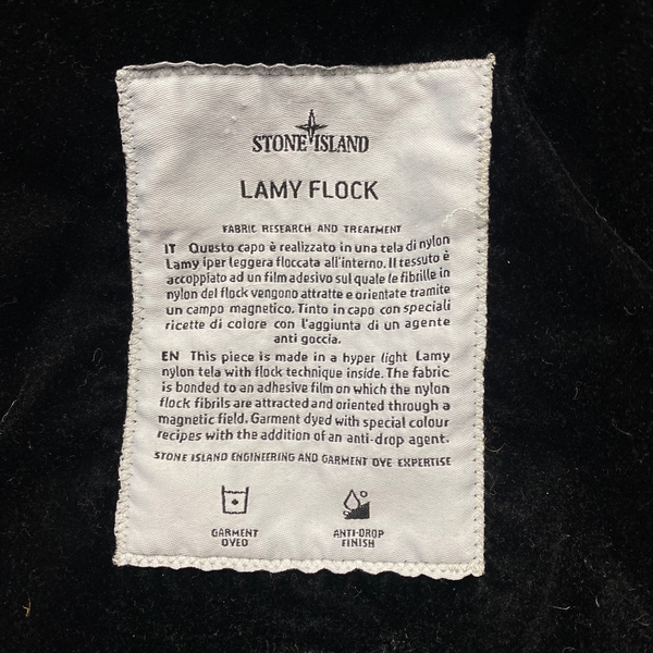 Stone Island 2018 Black Lamy Flock Hooded Jacket - Large