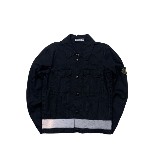 Stone Island Black 2006 Cotton Reflective Overshirt - Medium