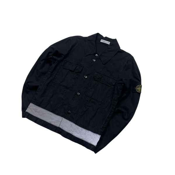 Stone Island Black 2006 Cotton Reflective Overshirt - Medium