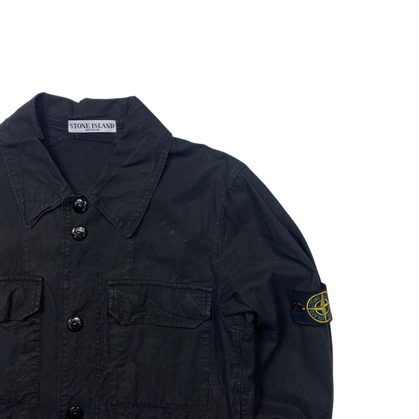 Stone Island Black 2006 Cotton Reflective Overshirt - Medium