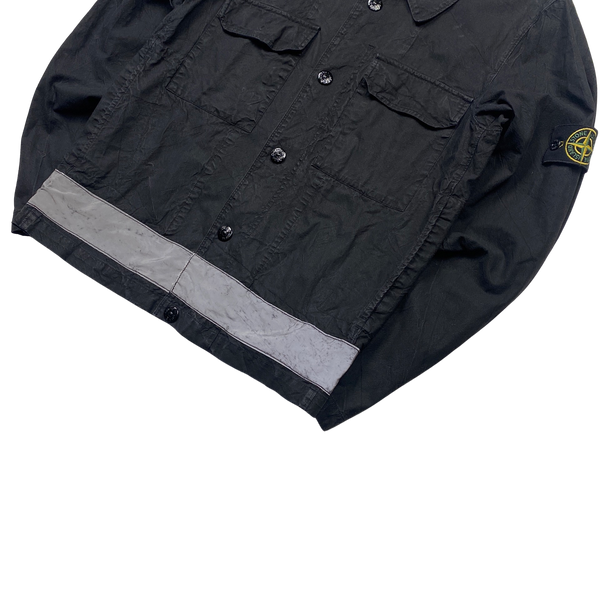 Stone Island Black 2006 Cotton Reflective Overshirt - Medium