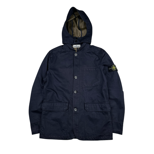 Stone Island 2011 Navy Raso R Hooded Blazer Jacket - Large