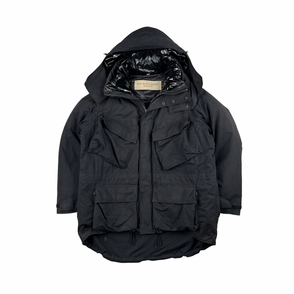 Burberry Black Down Filled 2 In 1 Puffer Multi Pocket Jacket - XL