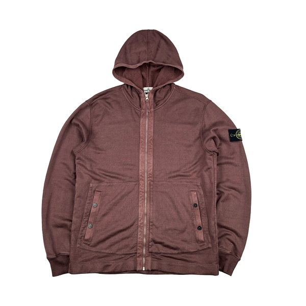 Stone Island 2013 Plum Cotton Zipped Hoodie - XL