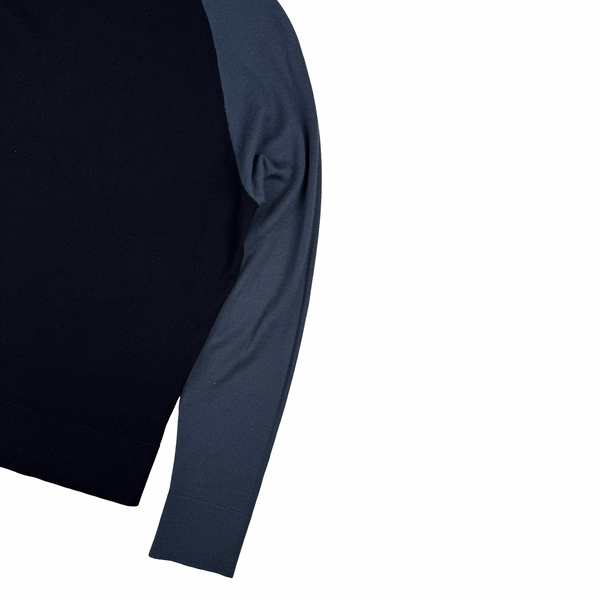 Stone Island Denims Embroidered Compass Knit Soft Wool Blend Jumper - XL