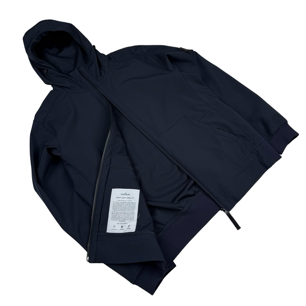 Stone Island 2017 Navy Blue Light Soft Shell R Jacket - XL