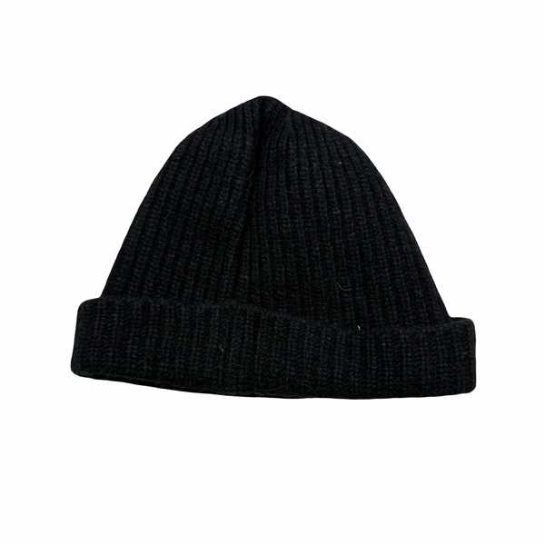 Stone Island 2017 Grey Ribbed Wool Patch Logo Beanie Hat