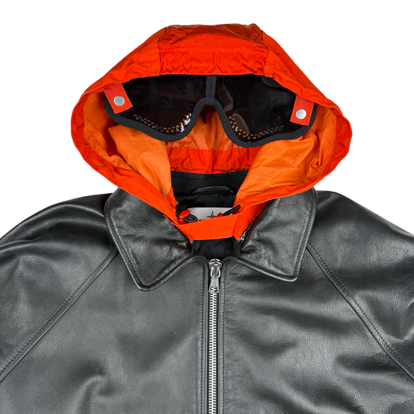 Stone Island x Supreme 2023 Full Grain Leather Helicopter Jacket - XL