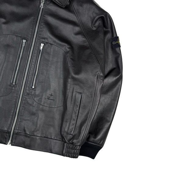 Stone Island x Supreme 2023 Full Grain Leather Helicopter Jacket - XL