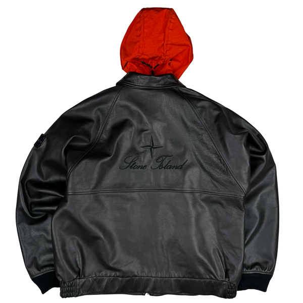 Stone Island x Supreme 2023 Full Grain Leather Helicopter Jacket - XL