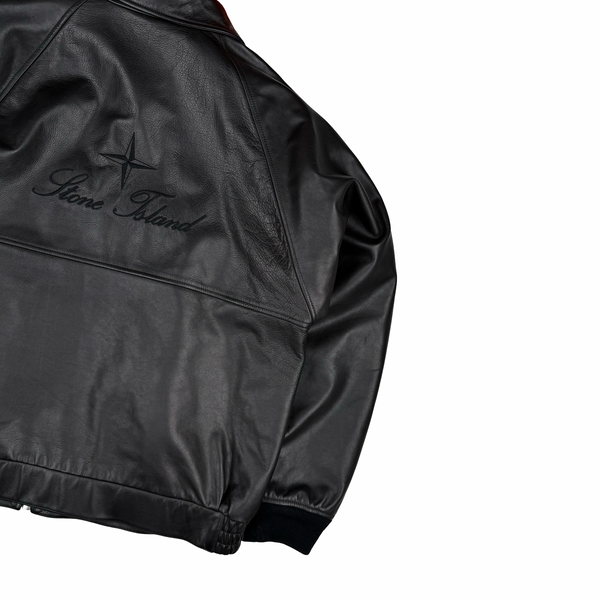 Stone Island x Supreme 2023 Full Grain Leather Helicopter Jacket - XL
