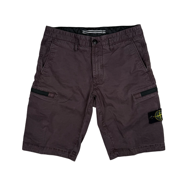 Stone Island 2018 Burgundy Cargo Shorts - 29"