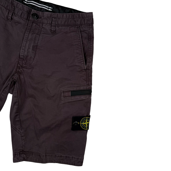 Stone Island 2018 Burgundy Cargo Shorts - 29"