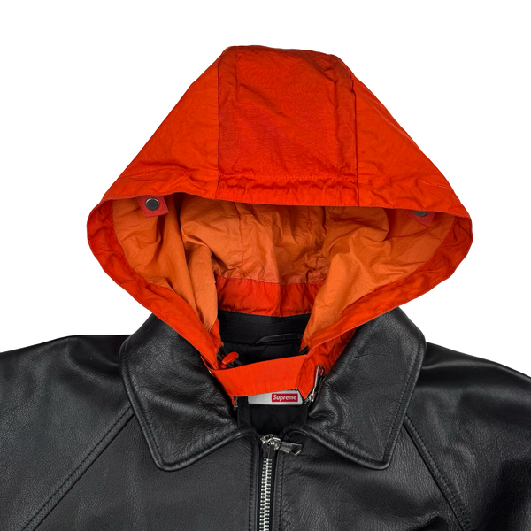 Stone Island x Supreme 2023 Full Grain Leather Helicopter Jacket - XL