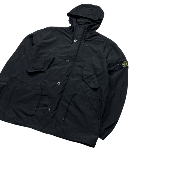 Stone Island 2018 Black Micro Reps Parka Jacket - XXL