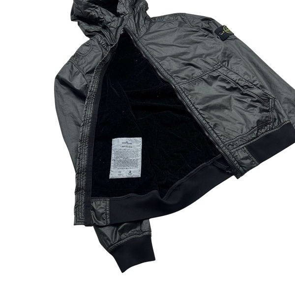 Stone Island Black Lamy Flock Hooded Jacket Small Mat s Island