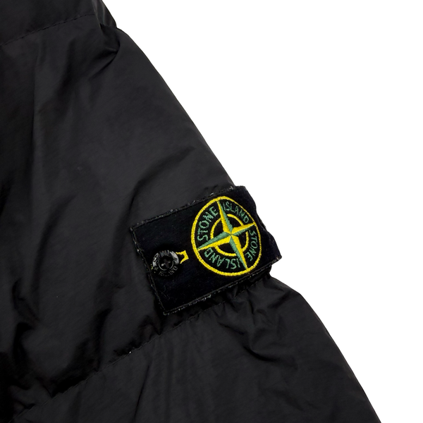 Stone Island 2022 Black Garment Dyed Crinkle Reps R-NY Down TC Puffer - Large