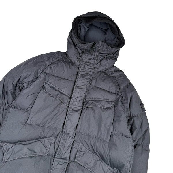 Stone Island 2022 Black Garment Dyed Crinkle Reps R-NY Down TC Puffer - Large