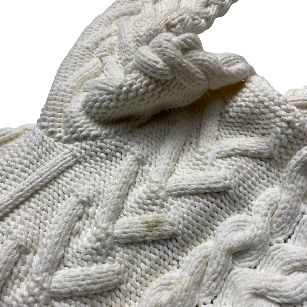 Stone Island 2008 White Cable President Knit Zipped Jumper - XL