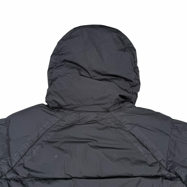 Stone Island 2022 Black Garment Dyed Crinkle Reps R-NY Down TC Puffer - Large