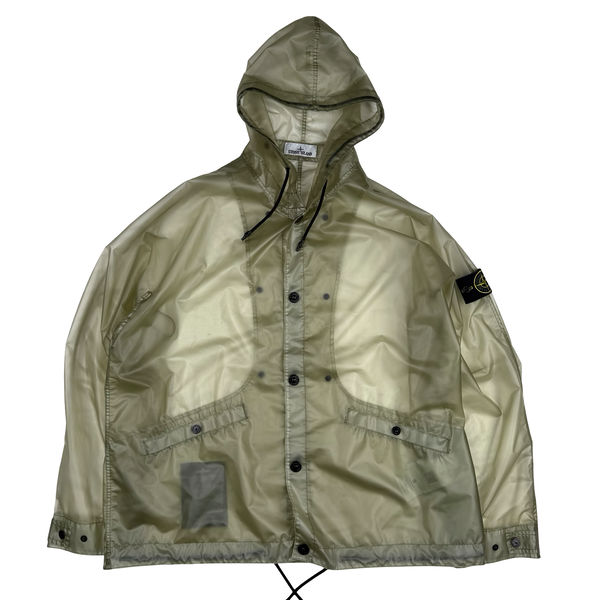 Stone Island Translucent Cover Moleskin Short Parka Green - Large
