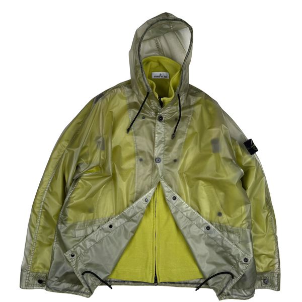 Stone Island Translucent Cover Moleskin Short Parka Green - Large