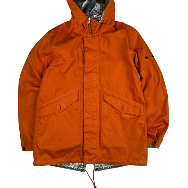 Stone Island Reversible Silver Spaceman Raso Gommato Jacket - Large
