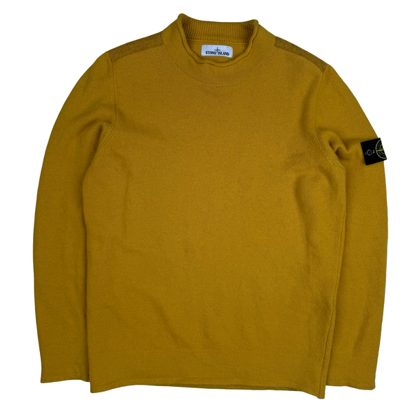 Stone Island 2018 Mustard Wool Blend Crewneck Jumper - Large