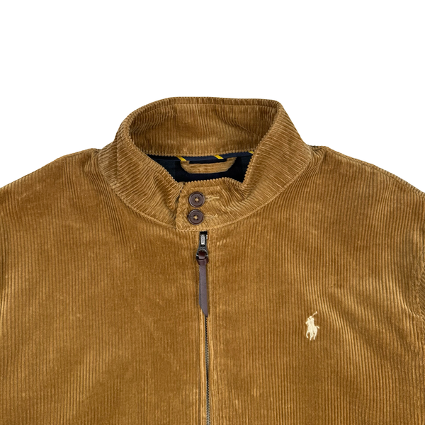 Ralph Lauren Tan Brown Corduroy Cotton Lined Zipped Jacket - Medium