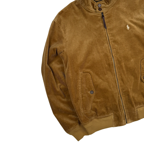 Ralph Lauren Tan Brown Corduroy Cotton Lined Zipped Jacket - Medium