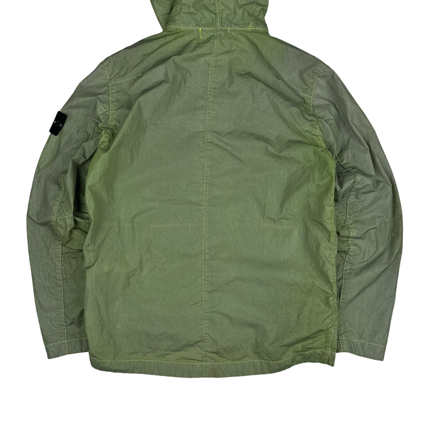 Stone Island 2016 Green Silver Pixel Reflective Hooded Jacket - Medium