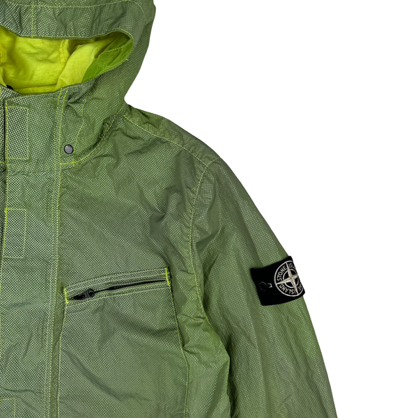 Stone Island 2016 Green Silver Pixel Reflective Hooded Jacket - Medium