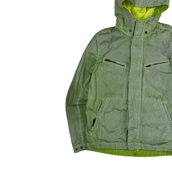 Stone Island 2016 Green Silver Pixel Reflective Hooded Jacket - Medium