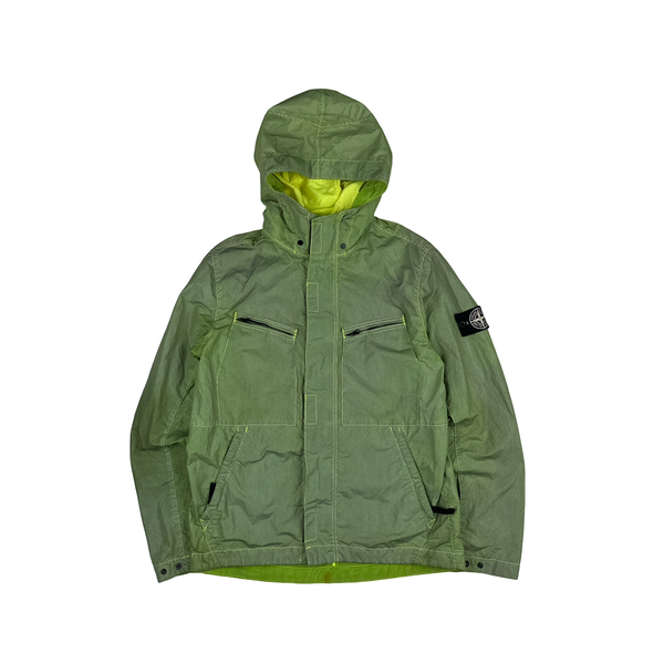 Stone Island 2016 Green Silver Pixel Reflective Hooded Jacket - Medium