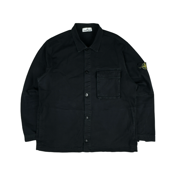 Stone Island 2018 Black Cotton Overshirt Jacket - 3XL