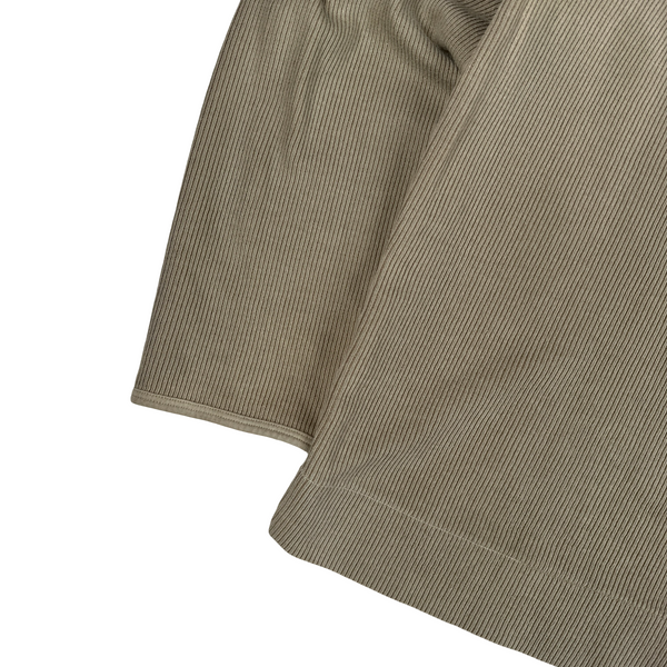 Stone Island 2003 Tan Mock Neck Ribbed Cotton Pullover - XXL