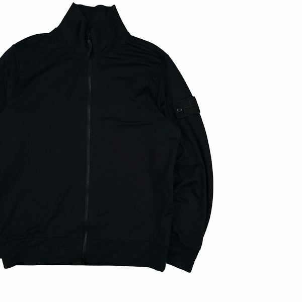 Stone Island 2022 Black Ghost Stretch Cotton Zipped Jumper - Small