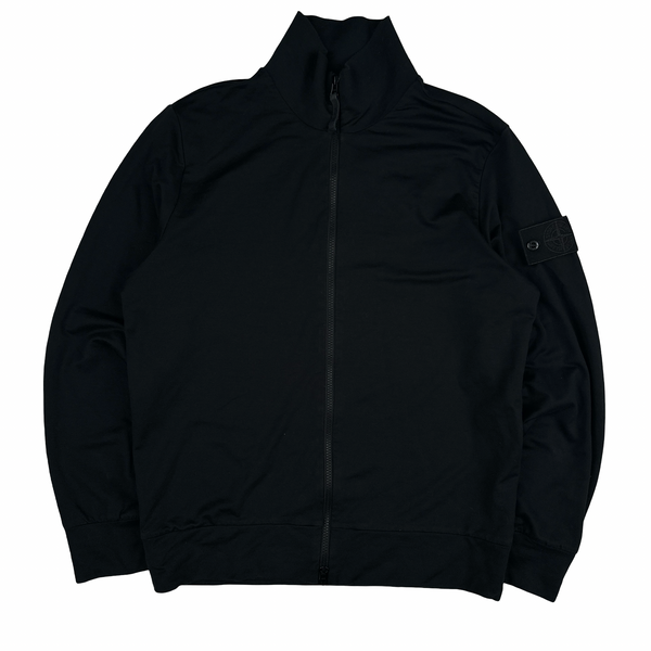 Stone Island 2022 Black Ghost Stretch Cotton Zipped Jumper - Small