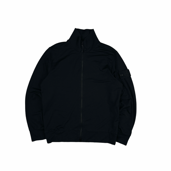 Stone Island 2022 Black Ghost Stretch Cotton Zipped Jumper - Small