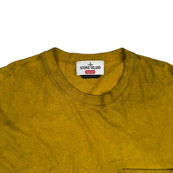 Stone Island x Supreme 2019 Yellow Dust Treatment T Shirt - Large